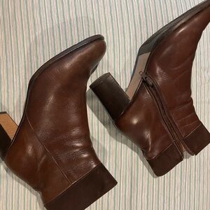 Elegant Brown Leather Ankle Boots